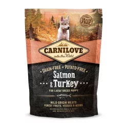   Carnilove Hrană pentru câini junior de talie mare, cu somon si curcan  1,5 kg