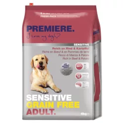   Premiere Sensitive Grain Free Hrană pentru câini adulți cu vită și cartofi 4 kg