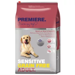   Premiere Sensitive Grain Free Hrană pentru câini adulți cu vită și cartofi 12 kg