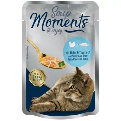   Moments Soup Hrană umedă pentru pisici adulte cu pui și ton 40 g