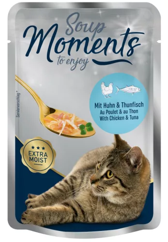 Moments Soup Hrană umedă pentru pisici adulte cu pui și ton 40 g