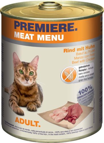 Premiere Meat Menu Hrană pentru pisici adulte cu vită și pui 800 g
