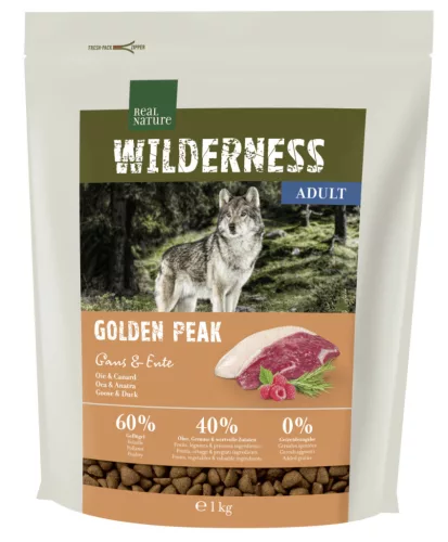 Real Nature Wilderness Hrană uscată pentru câini adulți, cu gâscă și rață 1 kg