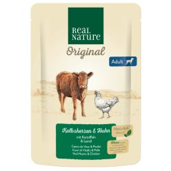   Real Nature Hrană umedă pentru câini adulți cu vițel și pui 300 g