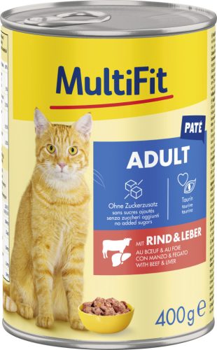 MultiFit Paté pentru pisici adulte, cu vită și ficat 400g