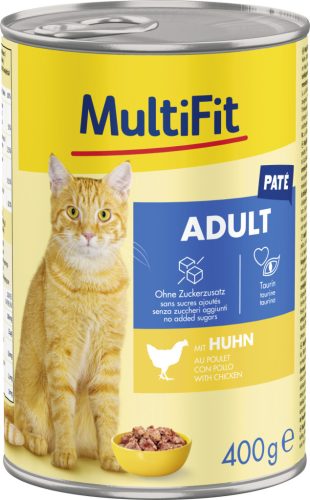 MultiFit Paté pentru pisici adulte, cu pui 400g