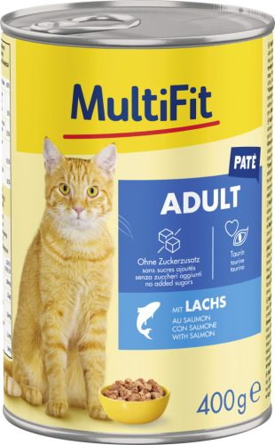 MultiFit Paté pentru pisici adulte, cu somon 400g