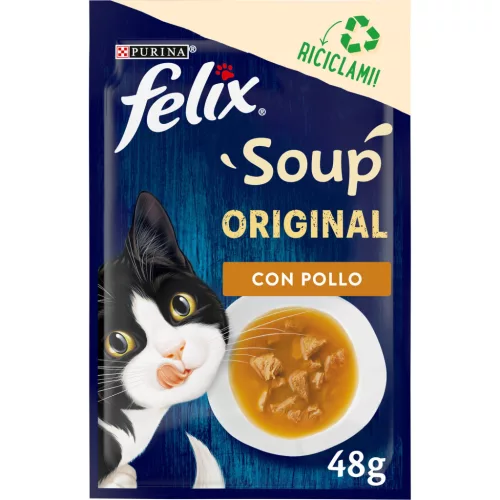 Felix Soup Hrană umedă pentru pisici cu pui 48 g
