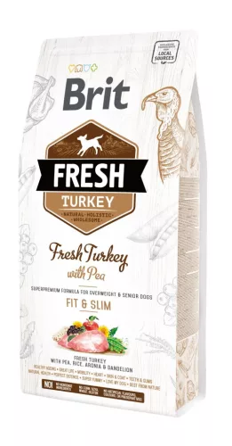 Brit Fresh Fit & Slim Hrană uscată pentru câini adulți și seniori, cu curcan și mazăre 2,5 kg