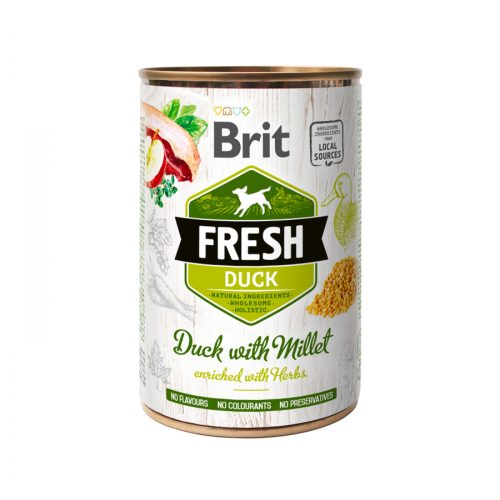 Brit Fresh Hrană pentru câini adulți cu rață și mei 400 g