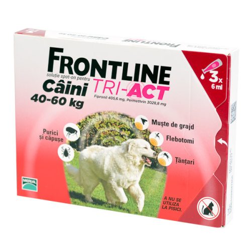 Frontline Tri‑Act Soluție antiparazitară pentru câini XL 40–60 kg 3 pipete
