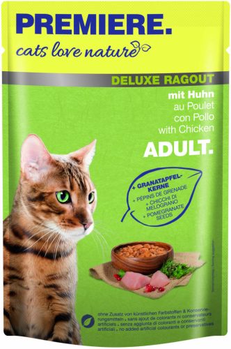 Premiere Love Nature Deluxe Ragout pliculețe cu pui pentru pisici adulte 100 g