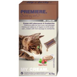   Premiere My Cream Recompense pentru pisici cu ficat și merișoare 6x15 g