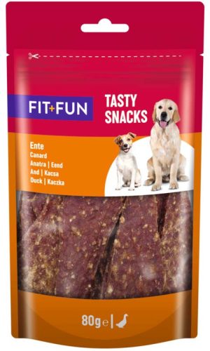 Fit+Fun Tasty Snack recompensă pentru câini cu rață 80 g