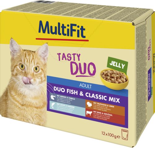 MultiFit Jelly Duo Hrană pentru pisici adulte 12 x 100 g