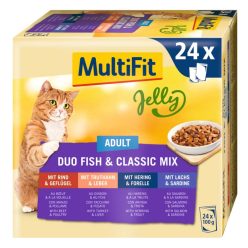 MultiFit Jelly Duo Hrană pentru pisici adulte 24x100 g
