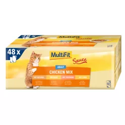 MultiFit Hrană pentru pisici adulte cu pasăre 48x100 g