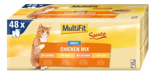 MultiFit Hrană pentru pisici adulte, cu pui 48x100g