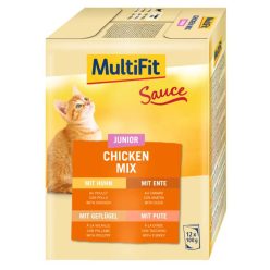   MultiFit Junior Hrană pentru pisici, mix cu pasăre în sos 12x100g