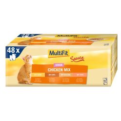   MultiFit Junior Hrană pentru pisici, mix cu pasăre în sos 48x100g