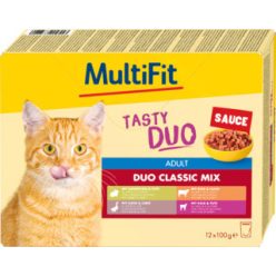   MultiFit Adult Sauce Duo Classic Mix Hrană pentru pisici 12x100g