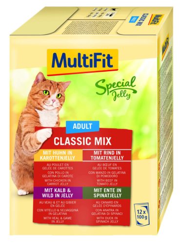MultiFit Special Jelly Classic Mix Hrană pentru pisici adulte, mix 12x100g