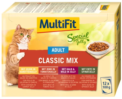 MultiFit Special Jelly Classic Mix Hrană pentru pisici adulte, mix 12x100 g