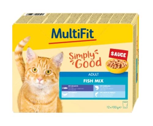 MultiFit Pliculețe pentru pisici adulte, cu pește 12x100 g