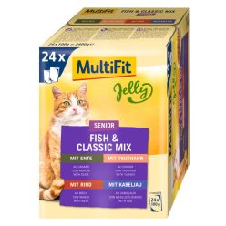   MultiFit Hrană umedă pentru pisici, Mix Fish & Classic, în jeleu 24 x 100 g