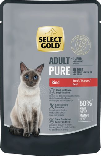 Select Gold Pure Hrană umedă pentru pisici cu vită în sos 85 g