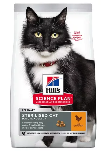 Hill's Hrană uscată pentru pisici adulte sterilizate, cu pui 3 kg