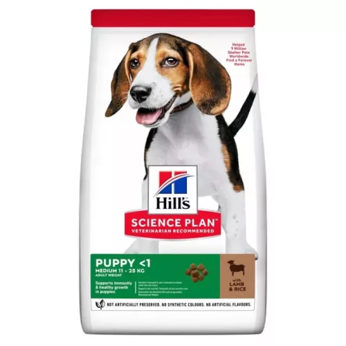 Hill's Hrană uscată pentru câini juniori de talie medie, cu miel și orez 2.5 kg