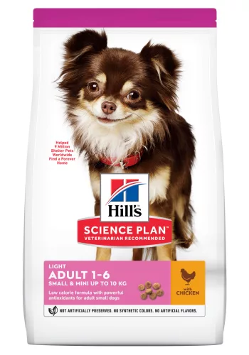 Hill's Light Hrană uscată pentru câini adulți de talie mică, cu pui 1.5 kg