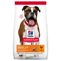   Hill's Light Hrană uscată pentru câini adulți de talie medie, cu pui 2.5 kg