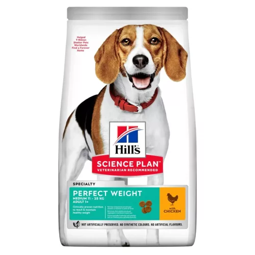 Hill's Perfect Weight Hrană uscată pentru câini adulți de talie medie, cu pui 2 kg