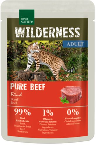 Real Nature Wilderness Hrană pentru pisici adulte, cu vită 85 g
