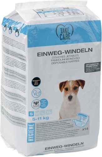 Take Care Scutece de unică folosință pentru câini, negre, S 14 buc.