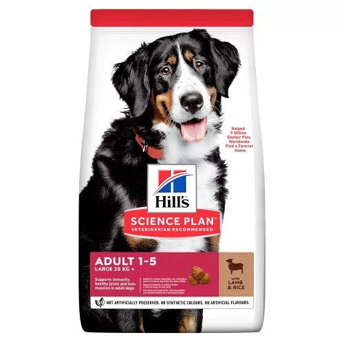 Hill's Hrană uscată pentru câini adulți de talie mare, cu miel și orez 14 kg