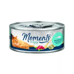   Moments Hrană umedă pentru pisici adulte cu ton din Atlantic în sos 70 g