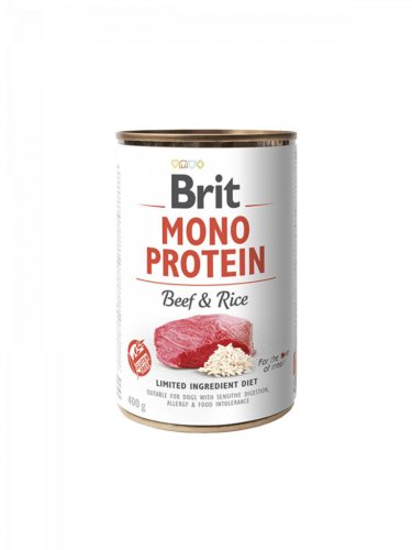 Brit Mono Protein Hrană pentru câini, cu vită și orez 400g