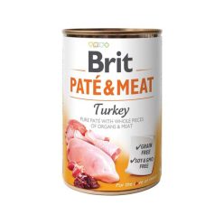   Brit Paté & Meat Hrană umedă pentru câini adulți, cu curcan 400g