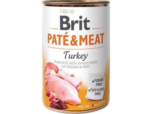 Brit Paté & Meat Hrană umedă pentru câini adulți, cu curcan 400g