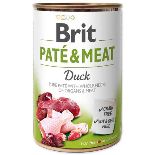 Brit Paté & Meat Hrană umedă pentru câini adulți, cu rață 400g
