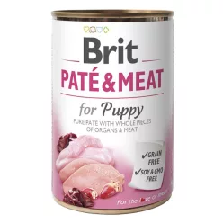   Brit Paté & Meat Puppy Hrană umedă pentru câini cu pui și curcan 400 g