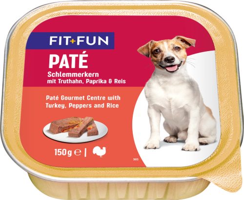 Fit+Fun Hrană gourmet pentru câini adulți cu curcan, ardei și orez 150g