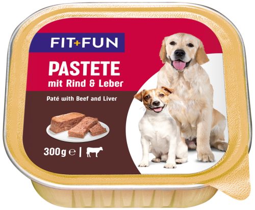 Fit+Fun Hrană pentru câini adulți cu vită și ficat 300g