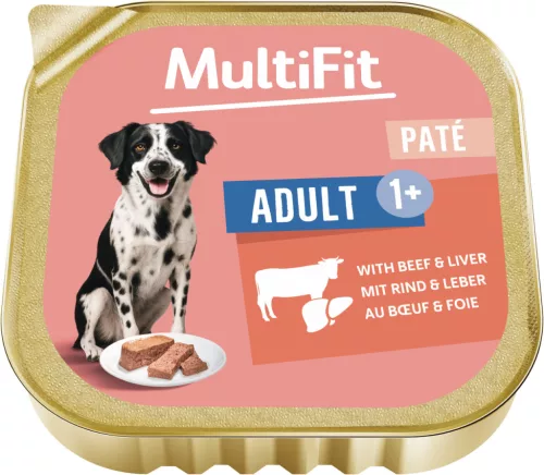 MultiFit Hrană pentru câini adulți cu vită și ficat 300 g