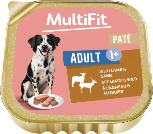 MultiFit Hrană umedă pentru câini adulți, cu miel și vită 300 g