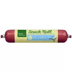   Real Nature Snack Roll Recompense pentru câini cu somon, pasăre și vită 80g