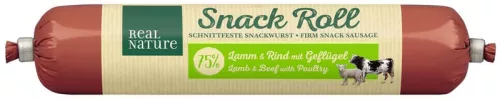 Real Nature Snack Roll Recompense pentru câini cu miel, vită și păsăre 80g